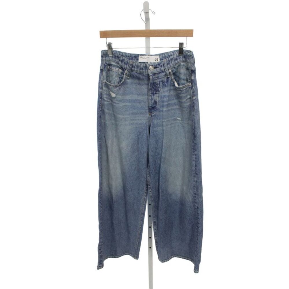 Rag & Bone Womens Wide Leg Blue Jeans Mid Rise 29in 100% Cotton Size 27